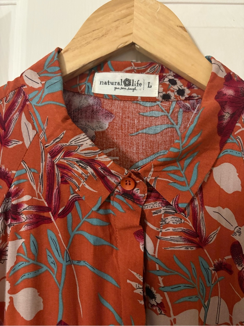 Natural Life Rebecca Tiered Midi Dress in Rust / Orange Sz Large NWOT - Picture 9 of 10